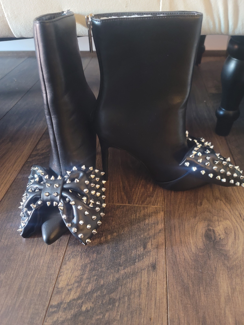 Cape Robbin Black Ankle Booties with Silver Studs